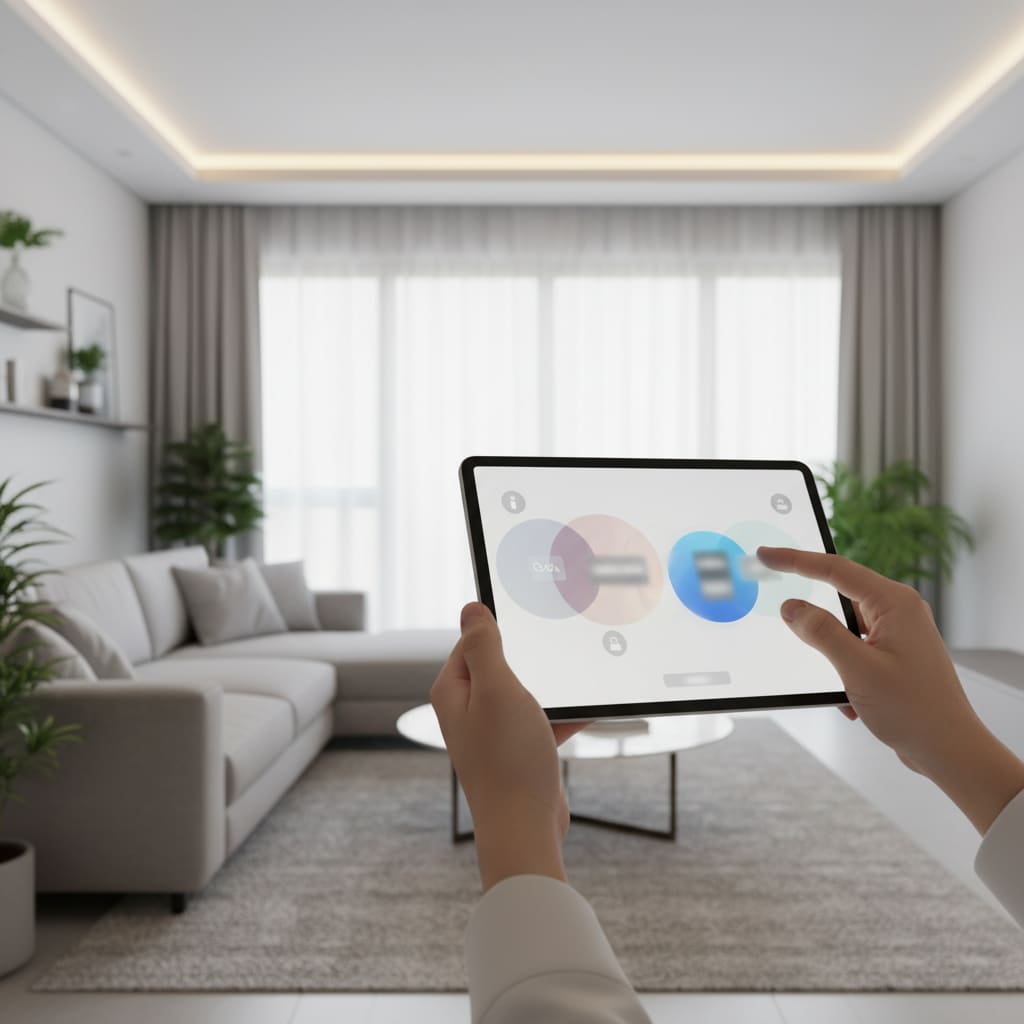 Tablet controlling scenes